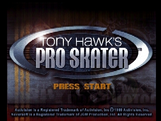 Tony Hawk's Pro Skater (Europe) Title Screen